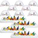 Lewtemi 4 Pcs Inflatable Serving Bars and 12 Pieces Food Umbrella Mesh Cover Collapsible Food Tent Inflatable Cooler with Drain Plug Drink Salad Buffet Tray for Indoor Outdoor Party BBQ Pool (White)
