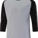 Rawlings Men's Baseball 3/4 Sleeve Game/Practice Shirt | Adult Sizes | Multiple Colors (Black, M)