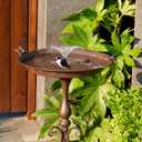 Dia 18" W*28" H Large Metal Bird Bath with Stand, Bird Baths for Outdoors, Metal Birdfeeder,for Garden Yard Decor