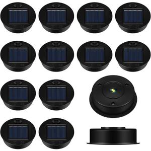 Jeyiour 12 Pack Solar Light Replacement Tops Replacement Solar Light Parts Waterproof LED Panel Lantern Lid Outdoor Top Kit for Hanging Lanterns Patio Decor(2.76 in)