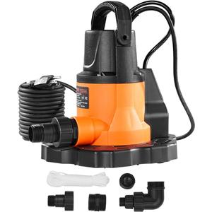 VEVOR Winter Pool Cover Pump Automatic 3200GPH - Heavy Duty for Ice & Leaves Removal | 26ft Lift, IPX8 Waterproof w/33ft Cord & Rope | Fits Safety Inground Covers