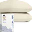 Mayfair Linen 100% Organic Cotton Percale Pillow Cases Queen/Standard Size Set of 2 - Percale Pillowcovers Standard/Queen (Ivory), Soft Cooling Pillow Case for Sleeping, Cotton Pillowcases