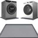 Washing Machine Drain Pan Silicone Mat, Thickened Large 30" X32 NonSlip Waterproof Drip Tray, 1 inch Raised Edge Mat for Under Dryer or Washer, AntiVibration,Floor Leak Protector for Laundry Room