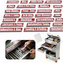 26 PCS Magnetic Tool Box Labels Set, Soft Magnetic Labels for Toolboxes, Carts, Drawers & Cabinets, Thickened Design, Includes 60 Adhesive Dots, Reusable, Tool Box Organizer Accessories (Red)