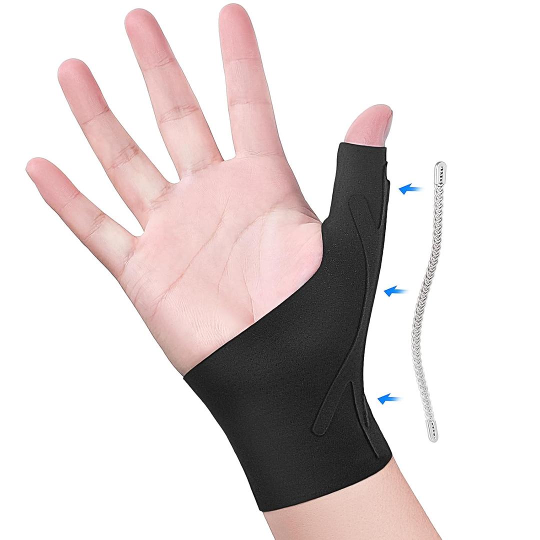 Thumb Wrist Brace Copper Compression Stabilizer Thumb Support Spica Splint for Carpal Tunnel, Arthritis, Tendonitis and TFCC Pain Relief - Women & Men - Fits Left or Right Hand - Breathable, Soft and (Small)