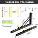 16 Inch Folding Shelf Brackets, 2 Pcs Heavy Duty Metal Collapsible Shelf Bracket Wall Mounted Brackets for Fold Down Table Wall Mounted Brackets for Shelves Space SavingMax Load: 132 lb