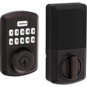 Kwikset Powerbolt 250 10-Button Keypad Venetian Bronze Transitional Electronic Deadbolt Door Lock, Featuring Convenient Keyless Entry, Customizable User Codes and Auto-Locking