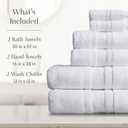 Springtree Home Luxury 100% Cotton Bath Towels Set | 100% Zero Twist Cotton | Premium Bath Towels | Ultra Soft Thick Plush & Highly Absorbent | Luxury Hotel & Spa Bathroom Towels | 6 Piece Set - White