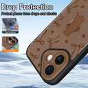 KANGHAR for iPhone 16 Case Stand Brown Bows Hearts Full Body Rugged Shockproof Protection Glossy Protective Slim Case 6.1 Inch