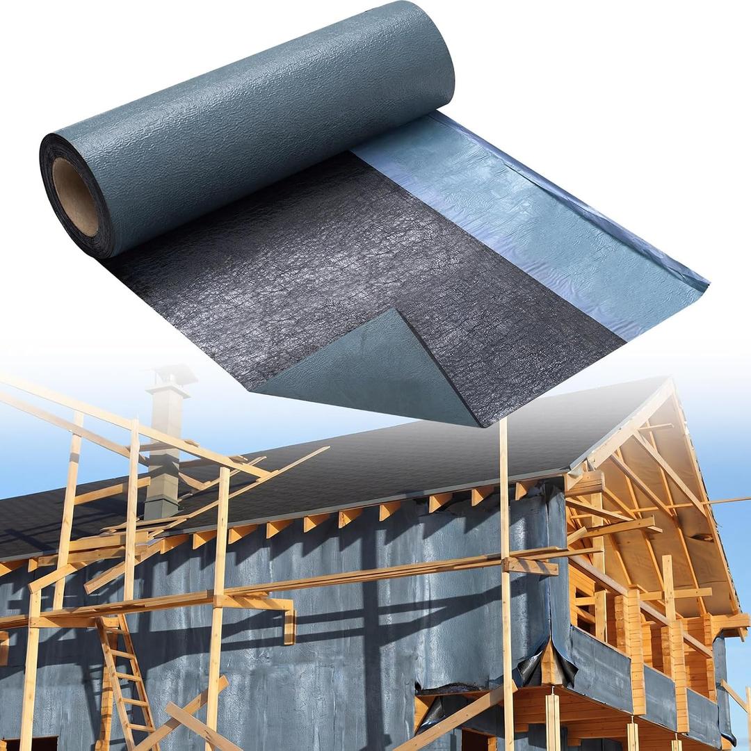 Rubberized Waterproof House Wrap, Self Adhesive Bitumen 20 in x 33 ft, 40 Mil Thick Asphalt Roofing Membrane for House Wrap, Leak Repair & Waterproof Sealing