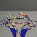 MakeMeChic Women's Floral Print 2 Piece Bikini Sets Tie Back Triangle Thong Bathing Suit Swimsuit S