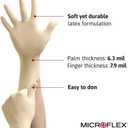 Ansell Microflex Diamond Grip MF-300 Disposable Latex Gloves for Automotive, Healthcare, Machinery Industries (Yellow, M)