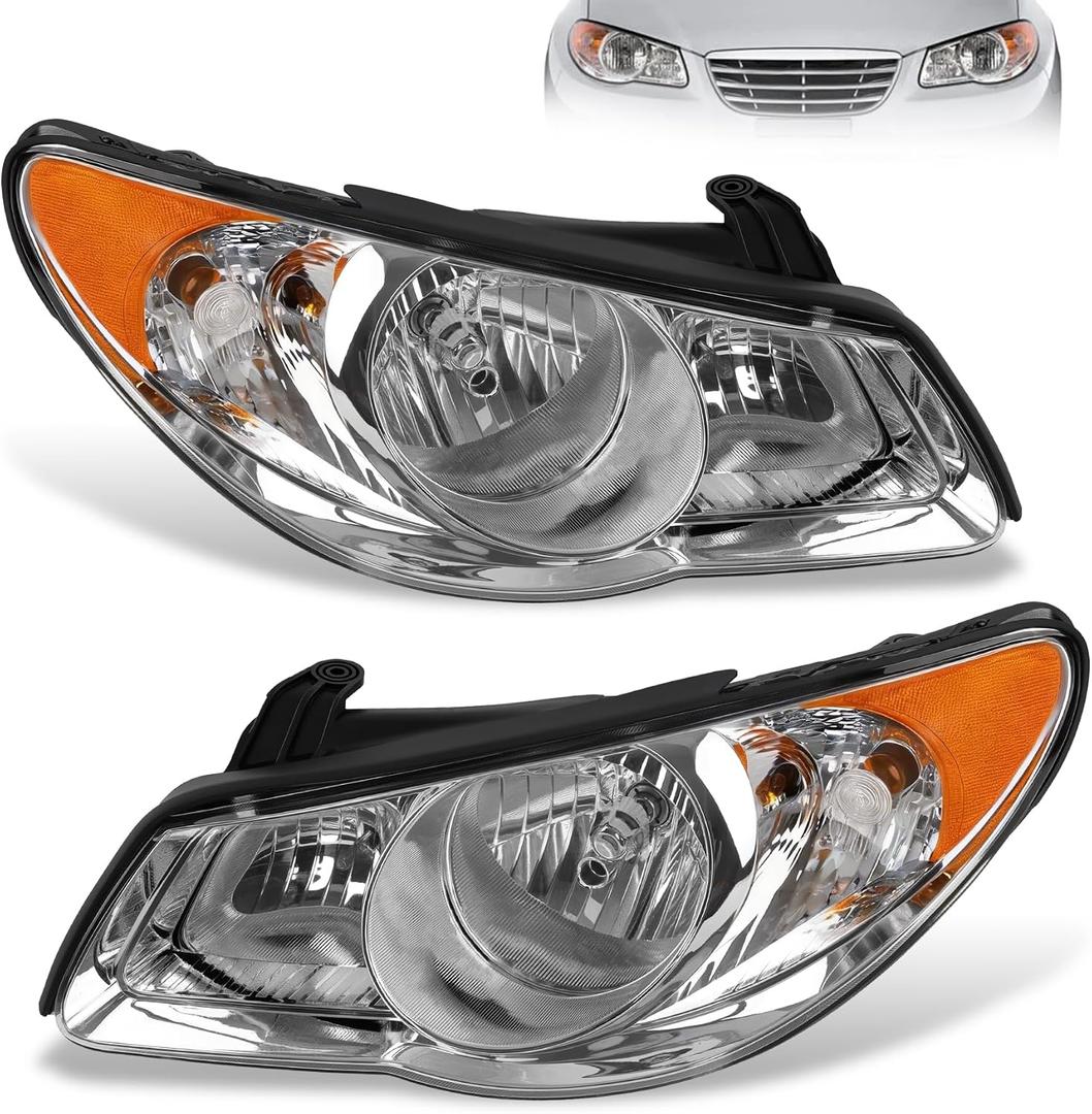 Headlight Assembly Fits 2007-2009 Hyundai Elantra, Left & Right side