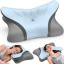 Cervical Neck Pillow for Pain Relief, Bed Pillows for Sleeping, Ergonomic Cooling Pillow, Orthopedic Contour Pillow for Side Back Stomach Sleepers,Neck Support Memory Foam Pillows (Blue&Grey)