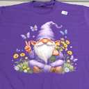 Peaceful Gnome with Flowers and Butterflies T-Shirt XL