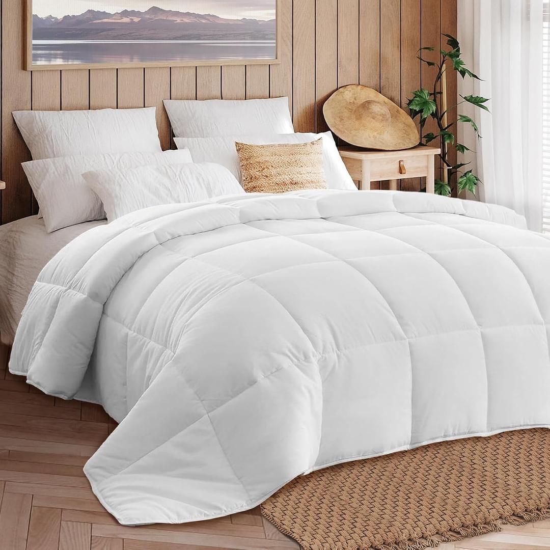 Sweetcrispy Comforter and Duvet Insert King Size - All Season Down Alternative Comforters Hotel Blanket with Corner Tabs, Lightweight Fluffy Quilt, Bedding for Kids, Teens, and Adults, 102" x 90"