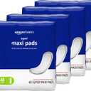 Amazon Basics Maxi Pads for Periods- Thick, Super Absorbency, Unscented, 192 Count, (4 Packs of 48)