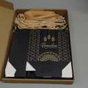 Marspark 30 Pcs Ramadan Mubarak Reusable Gift Bags with Bow, Black Gold Foil Stamping, Eid Mubarak Treat Bags with Handles, Reusable Eid Basket for Gifts Wrapping, Kareem Party Supplies, 14*6*12cm