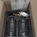 Spaceneat Coffee Syrup Dispenser with Pump - Includes 24 Flavor Labels - Glass Syrup Dispenser for Coffee Bar - Elevate your Beverage Station with 16.9 fl oz Flavoring Container Bottles, 2pcs, Gold | with Pump, for Coffee Bar