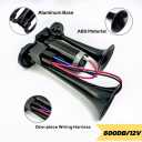 12V 600DB Car Air Horn, Super Loud Air Horn for Truck, Dual Electric Air Horns Kit for Vehicles- With Compressor, Applicable for Cars, SUVs, Motorcycles, Tractors (Black)