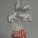 Polar Bear Christmas Decorations, Polar Bear Plush with Scarves in 3 Colors, Christmas Tree Ornaments Rustic Home Decor Gift for Kids Girl Boy Woman-4 Pcs