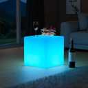 FUYO 12 inch LED Light Cube with Remote Waterproof Light Up Cube Chair, 16 RGB Colors LED Table for Kids Night Light, Glow Cube for Indoor Outdoor Home Patio Party (White-12 inch)