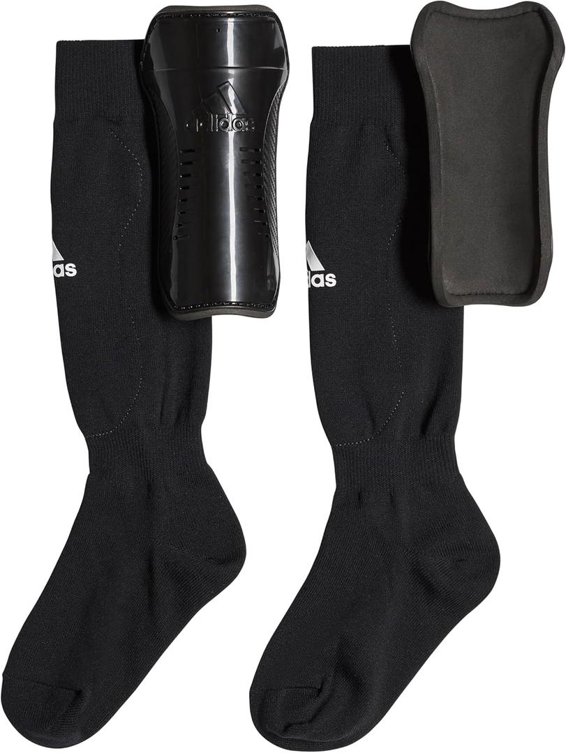 adidas Kids Performance Youth Sock Shin Guards (Small, Black/White)