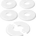 4 Pcs Escutcheon Plate, Self-Adhesive Plumbing Cover Plates with Buckle Design, ABS Escutcheon Plate for Faucet Toilet Kitchen, Two Sizes Included