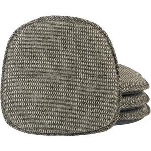Klear Vu Gripper Non-Slip Mid Century Modern Shell Chair Cushion, Assembled in USA, Extra Thick Fill, Omega Upholstery Fabric, Set of 4 for Dining Room and Kitchen, 4 Count (Pack of 1), Taupe