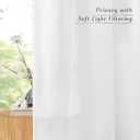 NICETOWN White Linen Curtains for Bedroom, Rod Pocket & Back Tab Thick Flax Window Treatments Privacy Assured with Light Filtering for Kids Room/Living Room, W55 x L84, 2 Pieces
