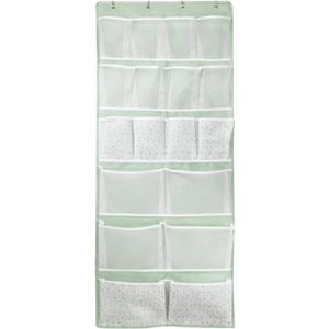 18 Pockets Over the Door Organizer with 4 Kind Pockets, Behind Door Shoes Rack, Back of Closet Storage Organization for Socks, Hat, Underwear, Luggage Packing, Hanging Holder Shelf in Home Dorm, Travel, Green