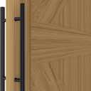 Matte Black Round Barn Door Handles 12"/16"/18"/24"/36"/48"/59'', Pull Push Long French Door Handle Double Sided, Large Front Exterior Shower Door Pull Handles