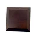 Dark Brown Solid Cherrywood Pedestal, Square Wood Display Base with Bevel, Vintage Decor Wooden Riser for Display (4" x 4" x 7/8")