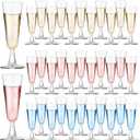 Plastic Champagne Flutes 40 Pack, 5.5 Oz Clear Disposable Plastic Champagne Glasses, Wine Glasses Cups for Wedding Celebration Birthday Party Wine Tasting New Years Eve Party Supplies