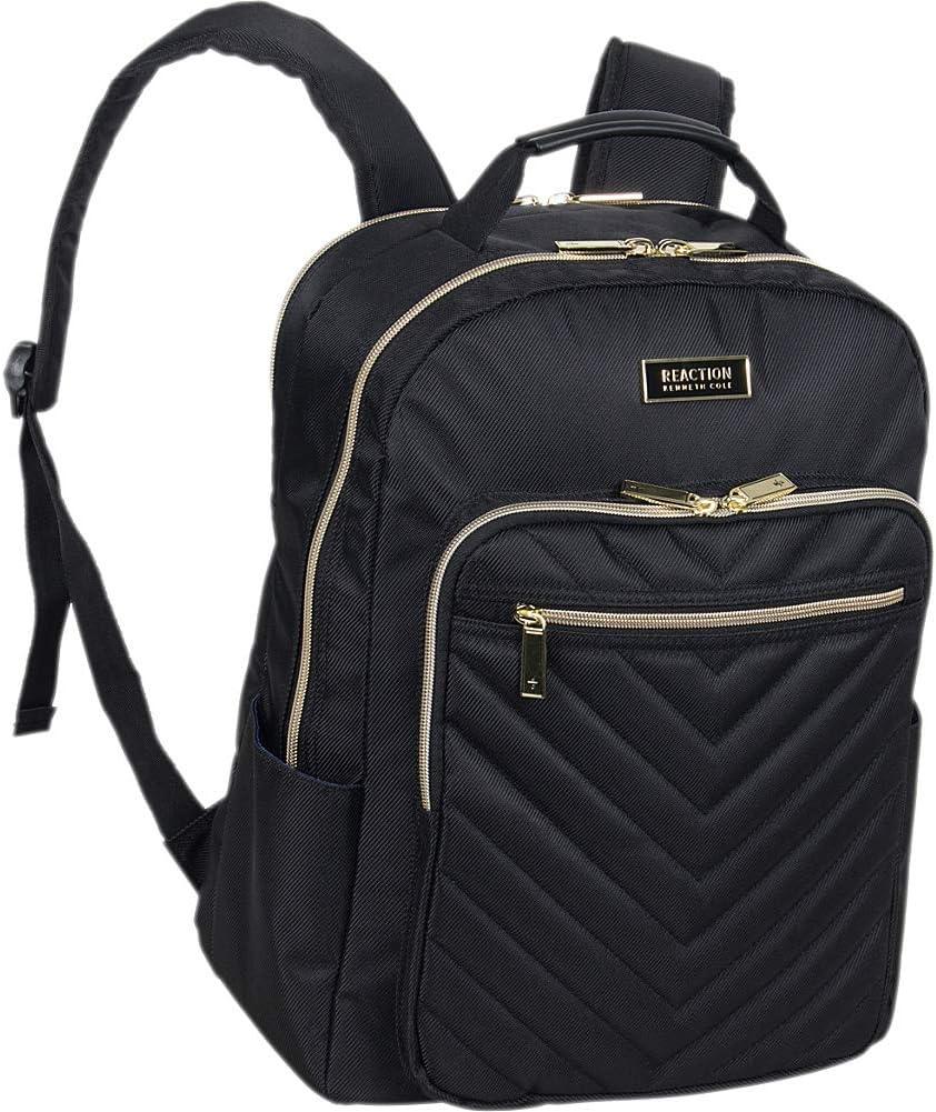 Kenneth Cole REACTION Women's Chelsea Chevron 15" Laptop and Tablet Backpack, Black