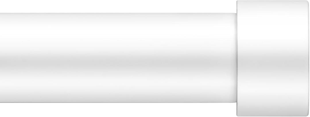 Zeerobee Curtain Rods for Windows 48 to 84, White Curtain Rod, Adjustable 1 Inch Heavy Duty Outdoor/Indoor Modern Drapery Pole, 32"-86"