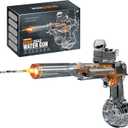 CY05 Electric Water Gun with Lights, Induction Light-Emitting Muzzle, 425ml Water Tank, 26-33Ft Range for Kids Ages 3+ (Grey)