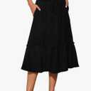 High Waist Tiered Skirts for Women Flowy Skirts for Women Long Length with Pockets 2026 Fashion Trendy XL