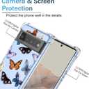 Case for Google 6 Pro Pixel 6 Pro,Floral Pattern Transparent Soft TPU Phone Case,Air Cushion Shockproof Bumper,Protective Phone Cover for Google Pixel 6 Pro,Color Butterfly