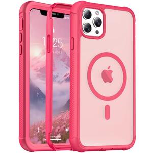 jaroco Magnetic for iPhone 11 Pro Max Case, [Compatible with MagSafe][Military Grade Drop Protection][Heavy Duty Protection][Non-Slip][Shockproof] 2-Layer Durable Bumper Phone Case 6.5''-Rose