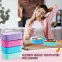 Layhit 4 Pcs Silicone Bento Box Lunch Box for Adult, 23.7 oz Reusable Sandwich Containers Food Storage with Lids Airtight for Lunch Meals Snacks, Dishwasher Freezer Safe (Fluorescent Multicolor)
