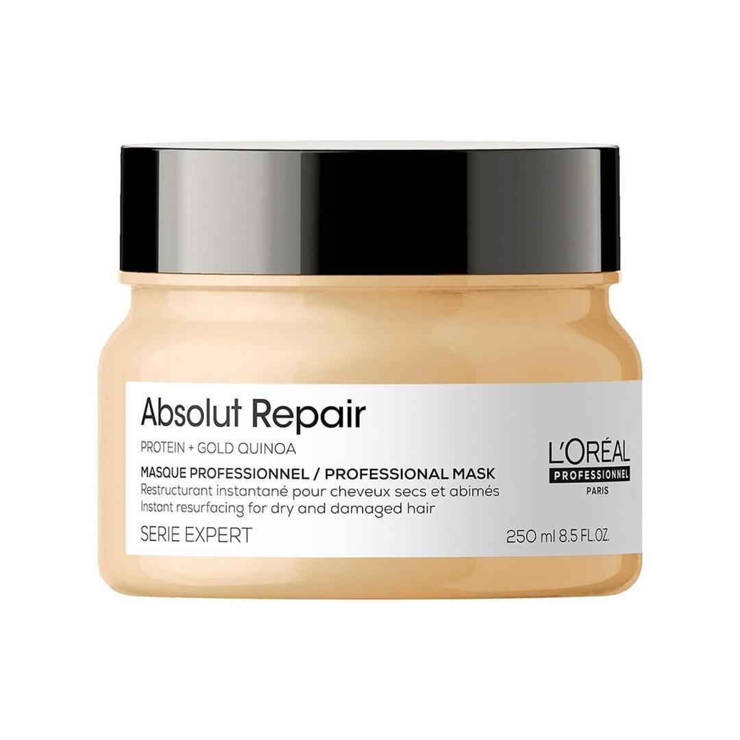 L'Oréal Professionnel Absolut Repair Hair Mask - Protein Hair Treatment For Deep Nourishment, Hydrates, Repairs Damage & Adds Shine For Dry & Damaged Hair