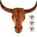 Vintage Wall Sconce Lamp with Pull Chain, 3 Color Temperatures Retro LED Industrial Wall Light, Wood -Wall Sconce Lamp Ox Head Shape 8W*2, for Home Bedroom Hallway, Corridor, Stairs, Hotel, Bar