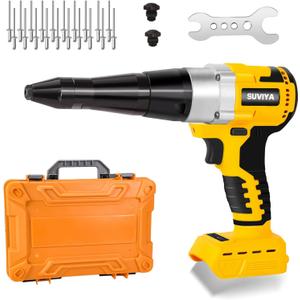 SUVIYA Cordless Rivet Gun Compatible with Dewalt 20V Max Battery(No Battery), Electric Rivet Gun Kit with a kitbox, Brushless Blind Riveter Tool Kit for 1/8", 5/32", 3/16" Rivets
