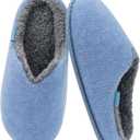 KuaiLu Womens Supportive Memory Foam Slippers Felt Fuzzy Lined Heel Cushion Lightweight House Shoes for Indoor Outdoor