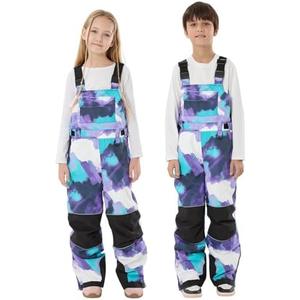 GSOU SNOW Kids Snow Bibs Boys Girls Ski Bib Snowboard Pants Insulated Waterproof Winter Overalls(13-15Years),S