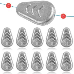 10 Pack No Roll Sinker Lead Fishing Weights Catfish Sinkers Coin Disc Weight Snagless Flat Inline Sinker for Catfishing Rig Bank River Surf Fishing Saltwater