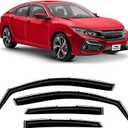 Voron Glass in-Channel Extra Durable Rain Guards for Honda Civic 2016-2021 Sedan, Window Deflectors, Vent Window Visors, 4 Pieces - 200717