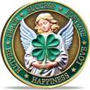 Good Luck Coin with Elephant, 4-Leaf Clover & 777 - Symbol of Prosperity, Health, Happiness & Success - Lucky Charm Token for Positive Energy, Lottery Ticket Scratcher Tool (Single Coin)