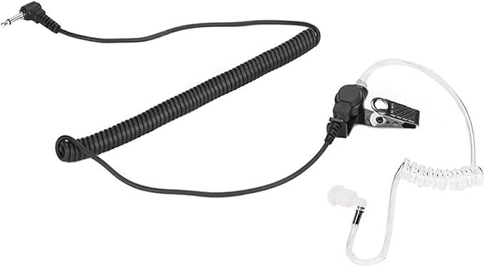 3.5mm Surveillance Single-Wire Listen Only Earpiece Walkie Talkie with Covert Tansparent Acoustic Tube Headset Police Law Enforcement for Speaker Mics